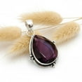 thumbnail image 2 of SATYAVIE JEWELLERY 925 Sterling Silver Amethyst Pendant - Elegant Pear-Shaped Gemstone Handmade Oxidized Pendant - Luxury Jewelry for Women, 2 of 5