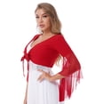 thumbnail image 3 of YiZYiF Womens Lace-up Belly Dance Tops Costume Flare Sleeve Shawl Shrug, 3 of 7