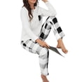 thumbnail image 3 of YAGHYAGH Womens Christmas Loungewear 2pcs Plaid Print Flannel Fleece Sleepwear Pajamas Set, 3 of 3