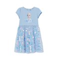 thumbnail image 1 of Ropa para niñas pequeñas, vestido de fiesta de cumpleaños, nuevo estilo, vestido con patrón de Elsa de dibujos animados, vestido blanco con lazo y manga abullonada, vestido tutú de malla 1-7Y6 Gao Jinjia LED, 1 of 2