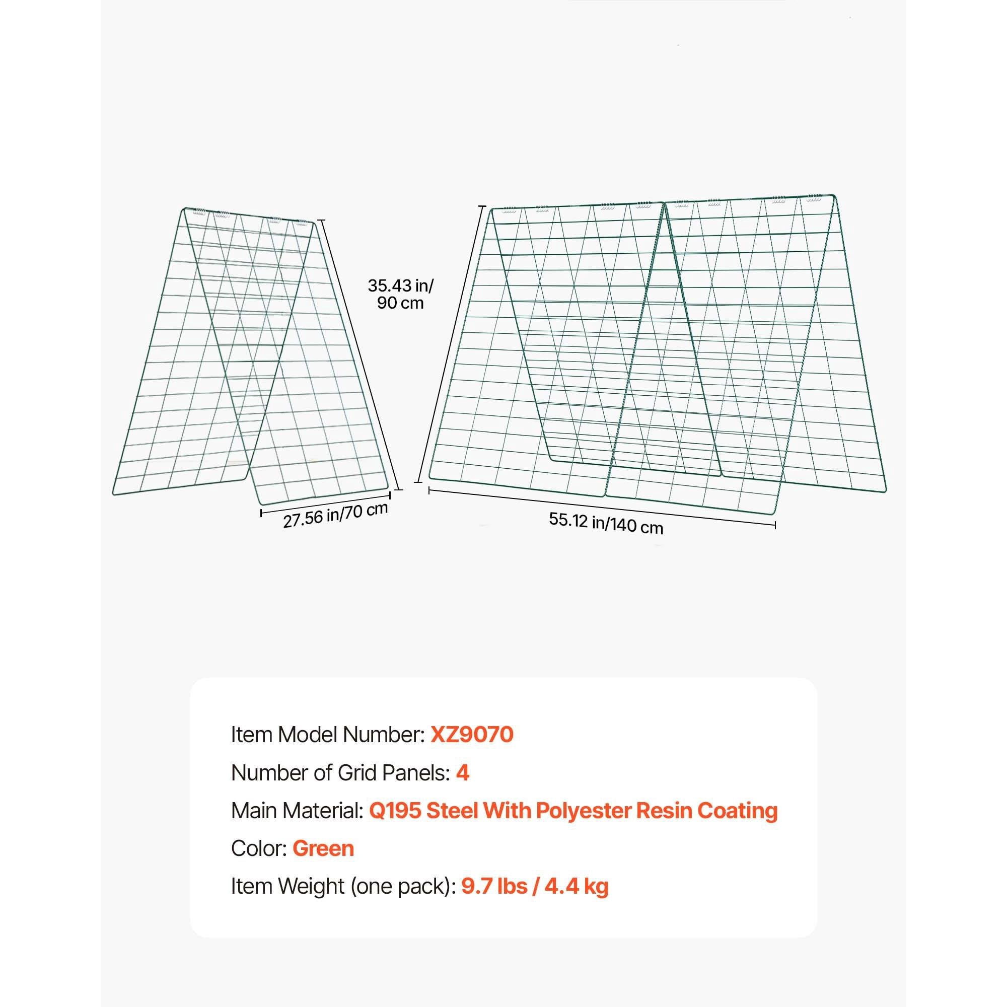 Cucumber Trellis 4 Pack, A-Frame Garden Trellises for Raised Bed, Metal Rustproof Coating Plant Support for Vine, Climbing Plants, Peas, Beans, Zucchini, Tomato, Flower (35.43 x 27.56 in x 4PCS)