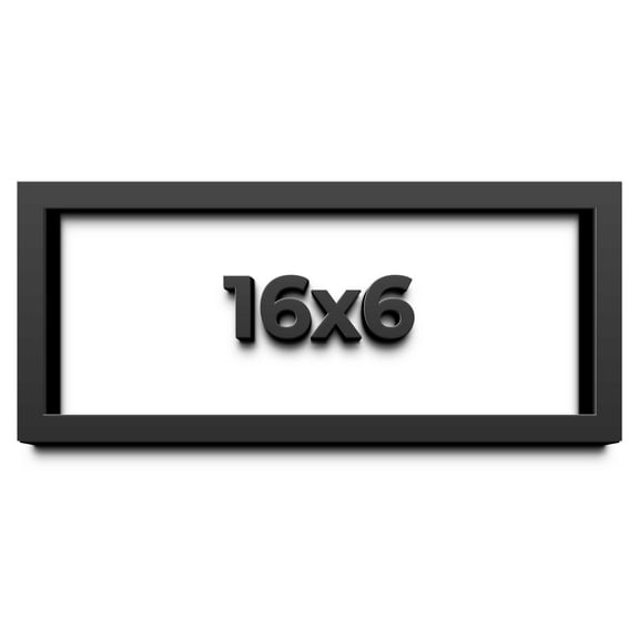 16x6 Shadow Box Frame Black | 1 inches Deep Real Wood Contemporary Shadowbox Display Frame | UV