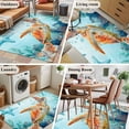thumbnail image 6 of Orange Sea Turtle Washable Area Rugs 4'x6', Teal Watercolor Starfish Coral Coastal Low Pile Throw Living Room Rug Non-Slip Sturdy Edge Binding Carpet for Indoor Entryway Bedside Kitchen, 6 of 9