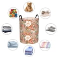 thumbnail image 3 of DouZhe Grands Paniers à Linge Pliables Imperméables, Fleurs Rétro Imprimé Floral Circular Hamper avec Poignées, 3 of 6