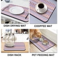 thumbnail image 4 of Washable Rubber Boho Floral Patchwork Dish Drying Mats for Kitchen Counter Home Large Coffee Bar Pad Accessories and Decor for Utensils Stemware 23.5''x15.5'', 4 of 7