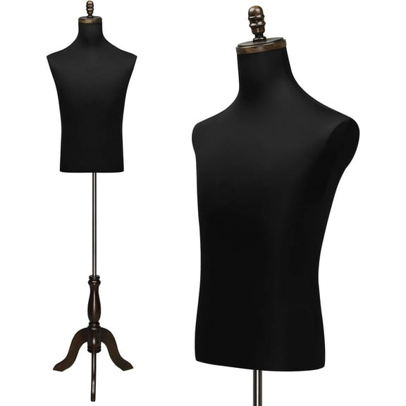 Bonnlo Male Black Mannequin Dress Form with Adjustable Height Sturdy Tripod