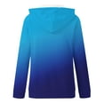 thumbnail image 4 of Scyoekwg Womens Coats Gradient Color Casual Lightweight Trendy Zipper Drawstring Hooded Sweatshirt Hoodies Coats with Pocket Loose Long Sleeve Fall Coats Jacket(Blue,XXL), 4 of 4