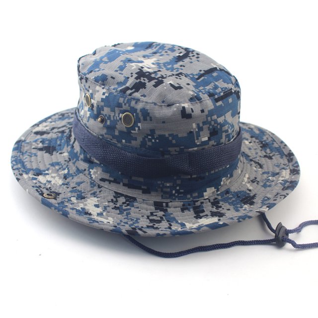 Proveedor de gorra de camuflaje para acampar al aire libre, gorra de pesca, gorra de pescador de viaje, sombrero Bonny, sombrero protector solar para hombres y mujeres