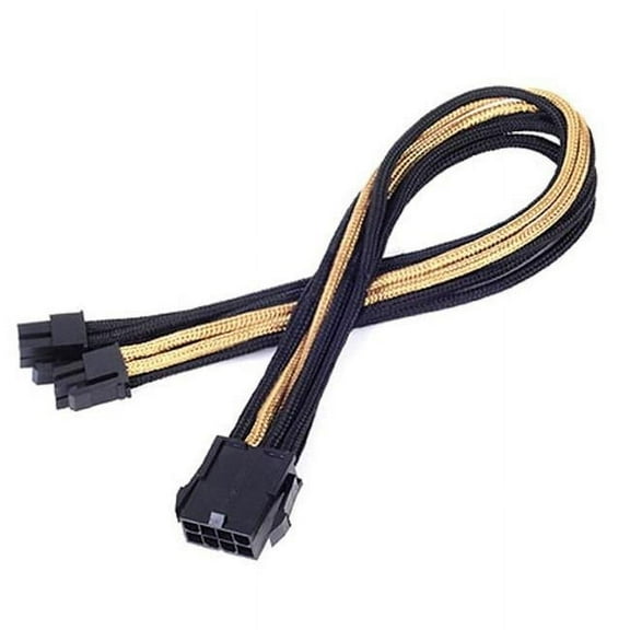 8 Pin 300 mm Power Cable Extender - Black with Gold