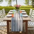 thumbnail image 4 of White Wooden 108 Inch Table Runner, Farmhouse Rustic Retro Wood Planks Farmhouse Dresser Scarf Cotton & Linen Tablerunner for Dining/Kitchen Island/Holiday Party Décor 13" x 108", 4 of 9