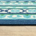 thumbnail image 3 of Style Haven  Martinque Green Bordered Navy Indoor/ Outdoor Area Rug~ 7'10" x 10'10" 8' x 10' Outdoor, Indoor Living Room, Patio, Dining Room Rectangle, 3 of 5