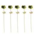 thumbnail image 2 of Yuarrent 5 Pieces Artificial Anemone with Leaves Touch Wedding Flower Bouquet Long Decor Bride Decoration Real Silk Stems Type2 NO2, 2 of 6