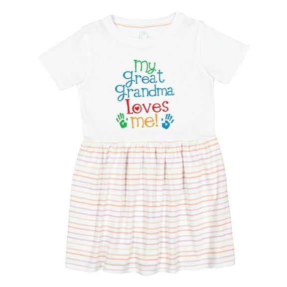 Inktastic My Great Grandma Loves Me for Grandson Girls Toddler Dress