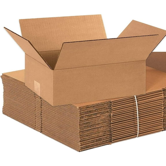 Shipping Boxes 12"L x 9"W x 4"H, 25-Pack | Small to Medium Corrugated Cardboard Box for Shoes, Moving, Mailing, Packing and Storage 12x9x4
