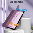 thumbnail image 3 of Fintie Case for iPad (A16) 11th Generation Case 2025, iPad 10th Generation Case 2022, Slim Shell Hard Translucent Frosted Back Stand Cover with Pencil Holder, Auto Sleep/Wake, Purple, 3 of 10