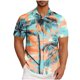 thumbnail image 1 of Mens Casual Manga Corta Botón Abajo Camisas Turndown Cuello Blusa de Impresión, Poliéster Ligero Top de la Moda para el Verano Al Aire Libre Y el Uso Diario, 1 of 6
