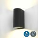thumbnail image 2 of B.K.Licht Modern Black LED Outdoor/Indoor Wall Sconce, GU10 Wall Spotlight, 2 Spots with 400lm Each, Modern Lighting for Garden, Terrace, Garage, IP44, 2 of 5