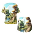 thumbnail image 5 of Lsque Cartoon Mushroom House Women's Short-Sleeved Pajama Set - 2 Piece Soft and Lightweight Sleepwear Set-Medium, 5 of 9