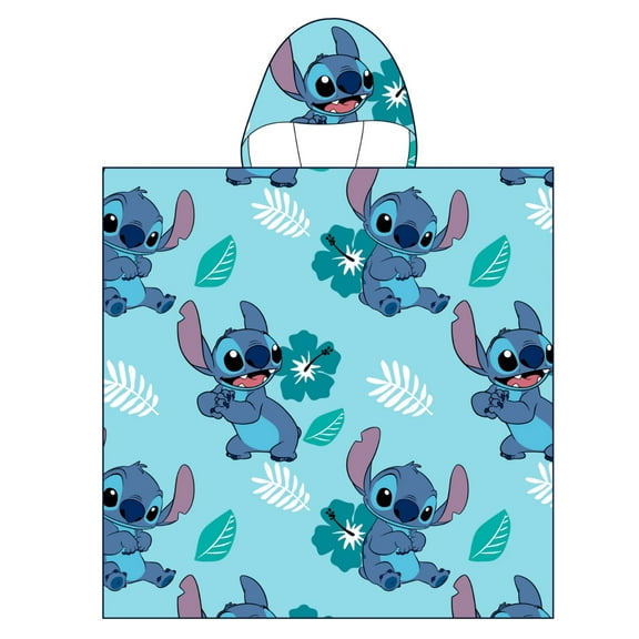 Lilo  Stitch- Hooded Kids Towel Poncho "Palm Leaves"