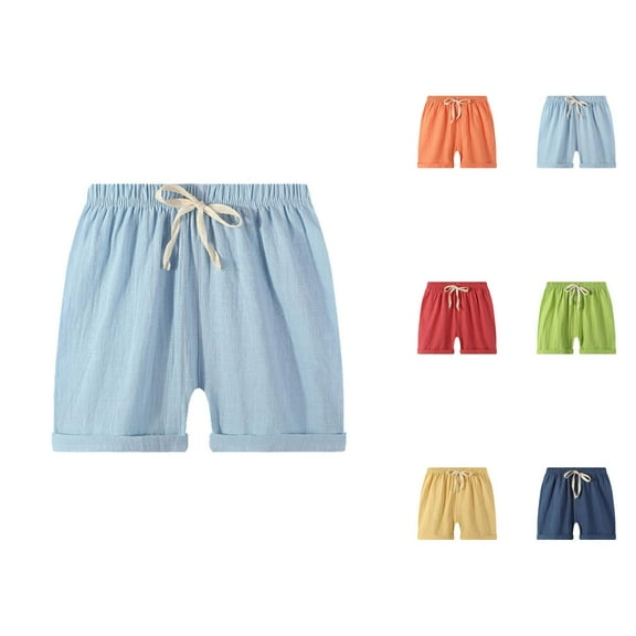 Kids Shorts Boys Boys' Fashion Toddler Baby Boy's Pants Casual Harem Pants Solid Color Shorts Casual Pants Plain Color Fan Sports Lace Up Beach Summer Baby Shorts