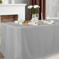 thumbnail image 2 of LAICAIW 2 Pack Table Clothes for 4 Foot Rectangle Tables-Water Resistant Washable Fabric Polyester Rectangle Table Cover Protector for Wedding, Banquet and Trade Shows, 48L x 24W x 30H Inches, Silve, 2 of 7