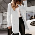 thumbnail image 4 of Lisingtool Trench Coat for Women 2023 Woman Artificial Wool Elegant Blend Coat Slim Female Long Coat Outerwear Jacket Winter Coats for Women White, 4 of 8