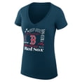 thumbnail image 2 of Women's G-III 4Her by Carl Banks Navy Boston Red Sox Collage Team Graphic V-Neck Fitted T-Shirt, 2 of 5