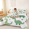 thumbnail image 3 of Feelyou Forest Dino Wildlife Twin Bedding Sets for Kids, Cartoon Rainbow Bedding Comforter Set, Olive, Polkadot Reversible, 7-Piece, 3 of 7