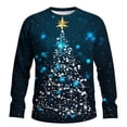 thumbnail image 3 of Feancey Long Sleeve T Shirt Men Big and Tall Christmas Tree Graphic Tees Holiday Casual Crewneck Pullover Comfy Loose Xmas Party Tshirts Blue XXL, 3 of 6