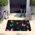 thumbnail image 2 of Black Pink Blue Butterfly Flannel Non Slip Door Rugs,Washable Door Mats Indoor,Decorative Door Mats,Dirt-Resistant and Absorbent Doormat for Entrance,Bedroom,Kitchen,Bathroom,31.5"x17", 2 of 4