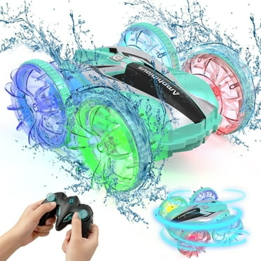 Yerloa Amphibious RC Car, Toys for 5-12 Year Old Boys, 4WD RC Stunt Truck with Lights, Pool Toys for Ages 8-12, Toys Gifts for Boys Girls