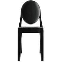 2xhome Modern Contemorary Dining Ghost Side Chair Stackable Victorian Acrylic Plastic Vanity Chair, Black, Set of 1, 1 piece