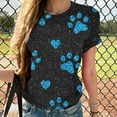 thumbnail image 2 of Plebaso T-Shirts Imprimés pour Femmes Col Rond Dégradé Manches Courtes Mode Ample T-Shirts pour Femmes, 2 of 4