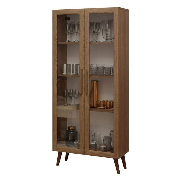 Mueble Armario de Vidrio Madesa 2 Puertas Con Pies MM 02