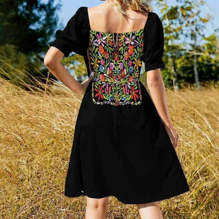 Palestinian Flowers Embroidery Dress summer dress korean women elegant  party dresses for women 2024 - Walmart.com