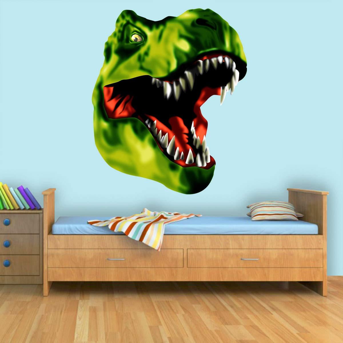 VWAQ Dinosaur Head Decal TRex Vinyl Wall Sticker Prehistoric Boys Room
