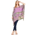 thumbnail image 5 of Sakkas Adalwin Desert Sun Lightweight Circle Ponch Tunic Top Blouse W / Embroidery - 37-Lavender - One Size, 5 of 5