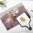 thumbnail image 4 of BaHomeck placemats Set of 4 rectangle Linen Cotton Placemats for Dining Table Washable Heat Resistant,18*12inch,White Horse In The Middle Of Lavender Field, 4 of 4