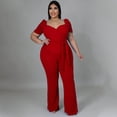 thumbnail image 5 of AURA Women Plus Size Wide Leg Jumpsuit High Waist Loose Fit Casual Summer Outfit, 5 of 7
