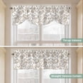 thumbnail image 4 of Khaki Flower Tie Up Valance Curtains for Windows, Kitchen Curtains Window Shades, Vintage Farmhouse Boho Leaf Spring Plant Light Filtering Roman Curtain Valances for Bedroom/Bathroom/Cafe 54"x18", 4 of 9
