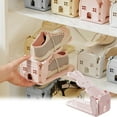 thumbnail image 5 of LACKUST Plastic Stackable Shoe Rack - Space Saving Anti-Slip Small Shoe Organizer for Dorm Apartment, Pink Budget Shoe Storage, 5 of 6