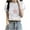 White(Type 1), variant on Spring and Summer Tops Women's Casual Star Print Round Neck Short Sleeve T-shirt Blouse