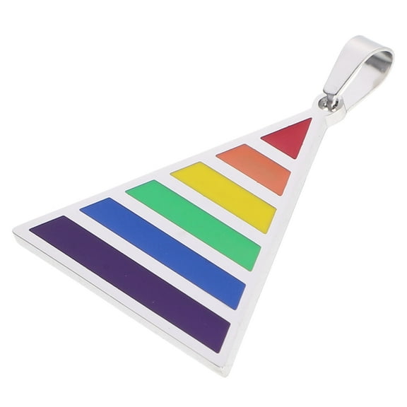 MUSEYA pride necklace Necklace Titanium Steel Rainbow 1Set for LGBTQ Community Fashion Accessory Party Date