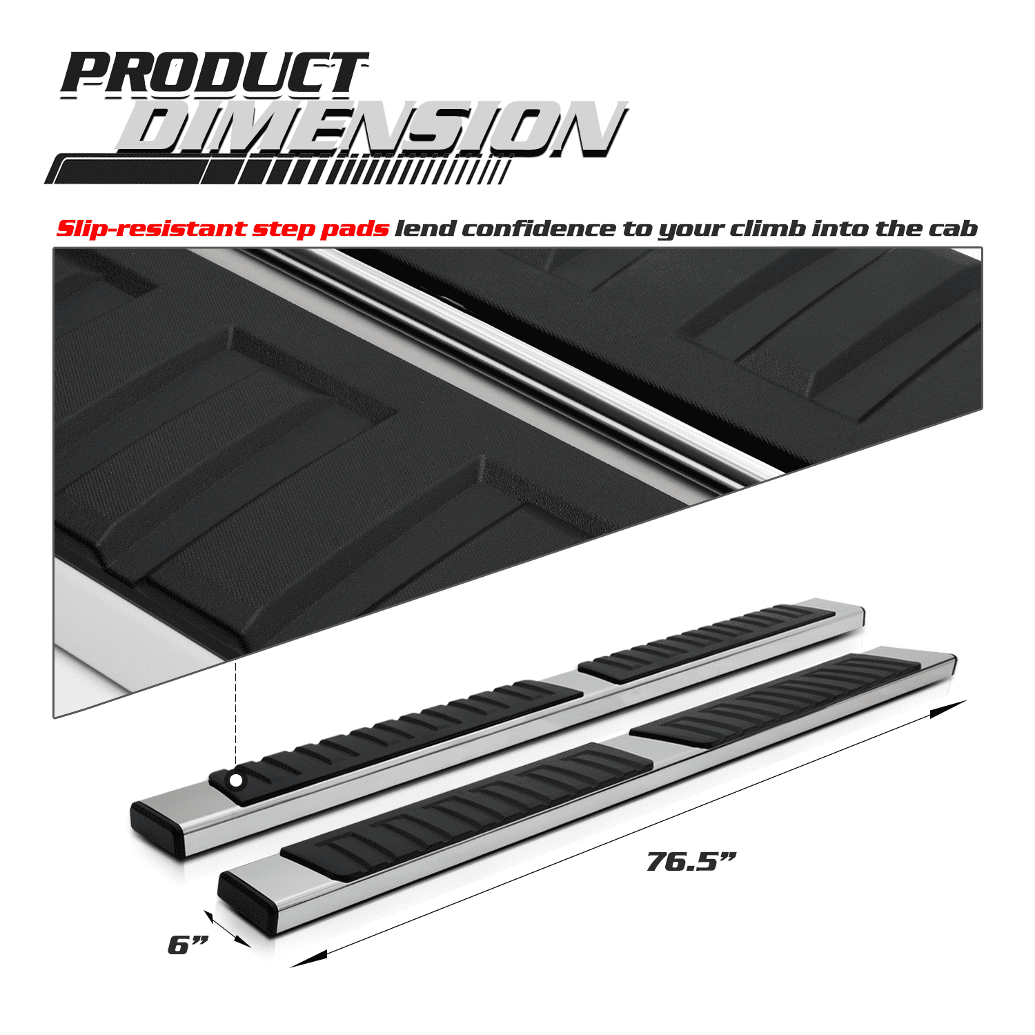 M-AUTO For 2007-2019 Chevrolet Silverado/GMC Sierra 1500 2500HD 3500HD Double Cab Extended Cab Chrome Side Step Nerf Bar Running Boards