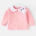 thumbnail image 3 of EnJoCho Child Comfort Princess Tops Toddler Girls Long Sleeve Cute Cartoon Rabbit Collar Pullover Tops Kids Cotton T Shirt Blouse Tops Spring Fall Clothes, 3 of 10