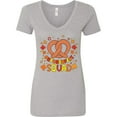 thumbnail image 3 of Inktastic Oktoberfest Squad Fall Leaves Pretzel Women's V-Neck T-Shirt, 3 of 5