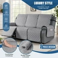 thumbnail image 6 of Timeles Waterproof Recliner Sofa Covers, Recliner Couch Covers with Leg Straps, Reversible Recliner Covers for 3 Seat Reclining Chair, Washable Sofa Protector for Pets Kids (Light Gray), 6 of 9