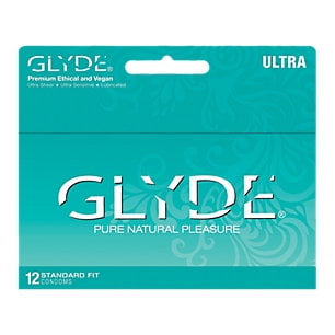 GLYDE ULTRA (Standard-fit) Non-toxic Condoms (Best Slim Fit Condoms)