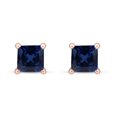 thumbnail image 2 of AFFY 14k Rose Gold Over Sterling Silver Princess Cut In Tanzanite Martini Stud Earrings Jewelry For Womens, 2 of 5