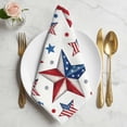 thumbnail image 2 of Pastriotic USA Flag Cloth Napkins, 4th of July Ameircan Red Blue Striped Washable and Reusable Dinner Napkins Set of 4, Table Napkin for Kitchen Party Birthday Wedding Hotel Housewarming 20"x20", 2 of 9